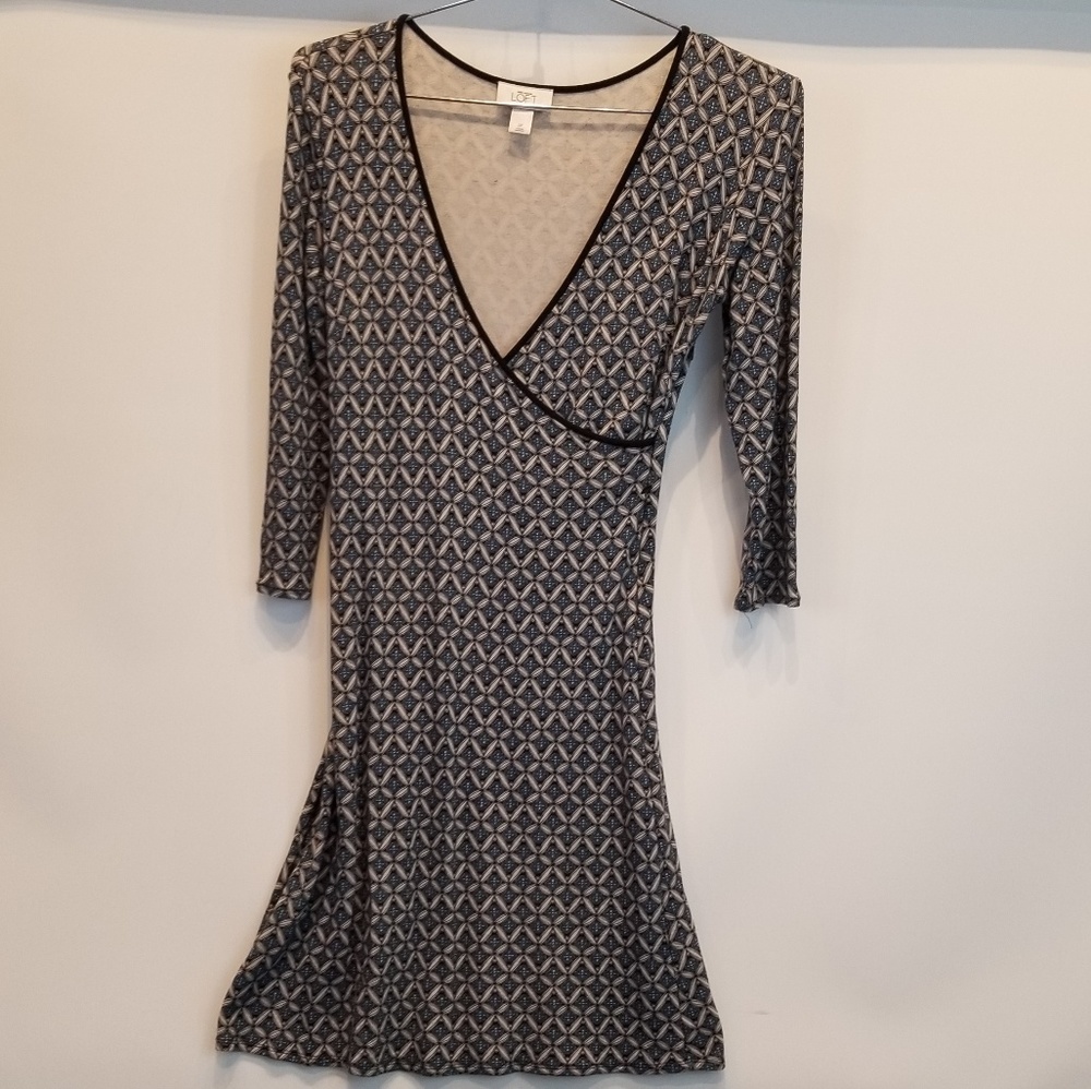 Ann Taylor Loft Side Zip Dress Petites Faux‎ Wrap